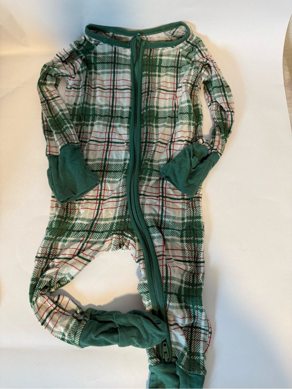 Little Sleepies Christmas Plaid Kids Bamboo Zippy Pajama